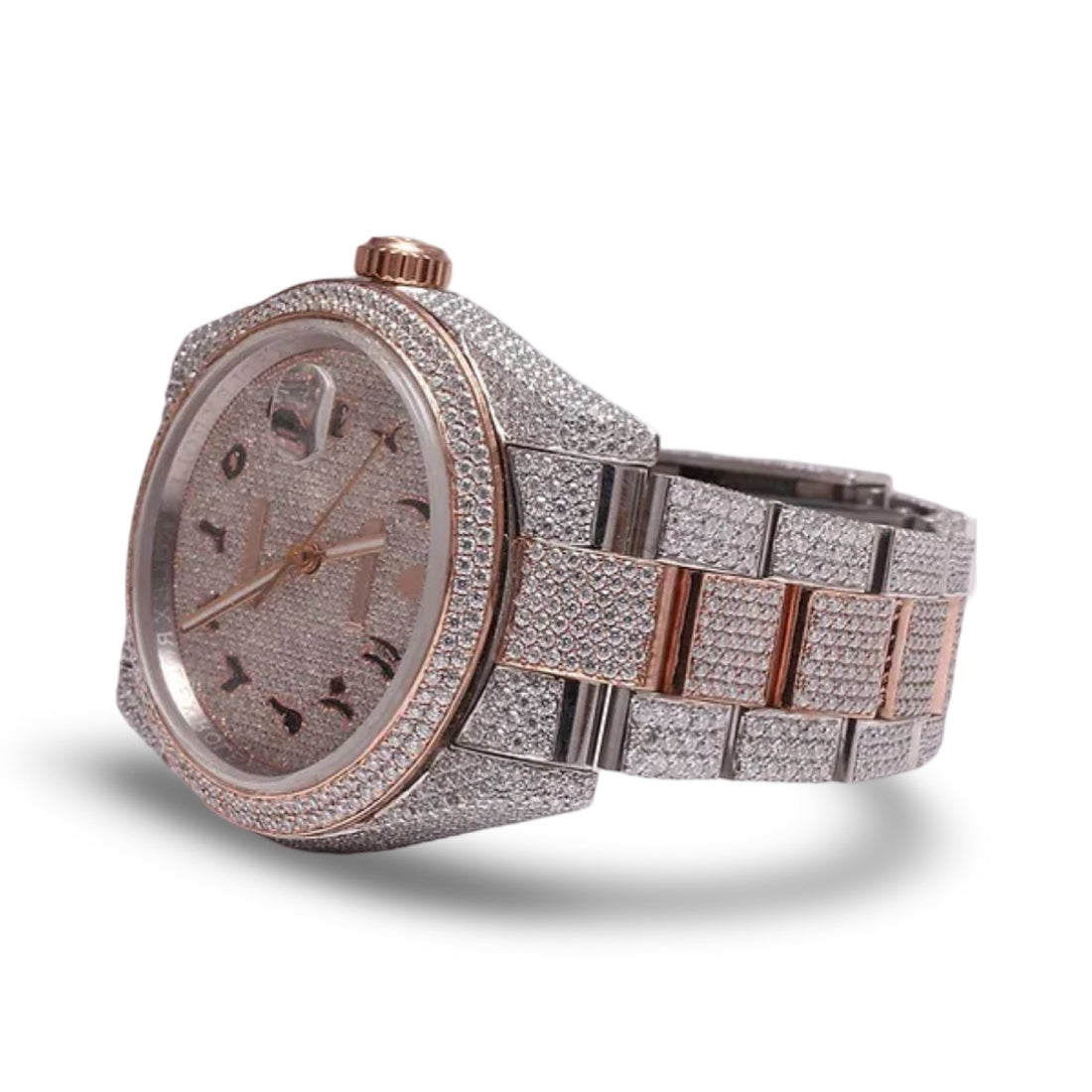 Moissanite Watch Two Tone Rose Gold