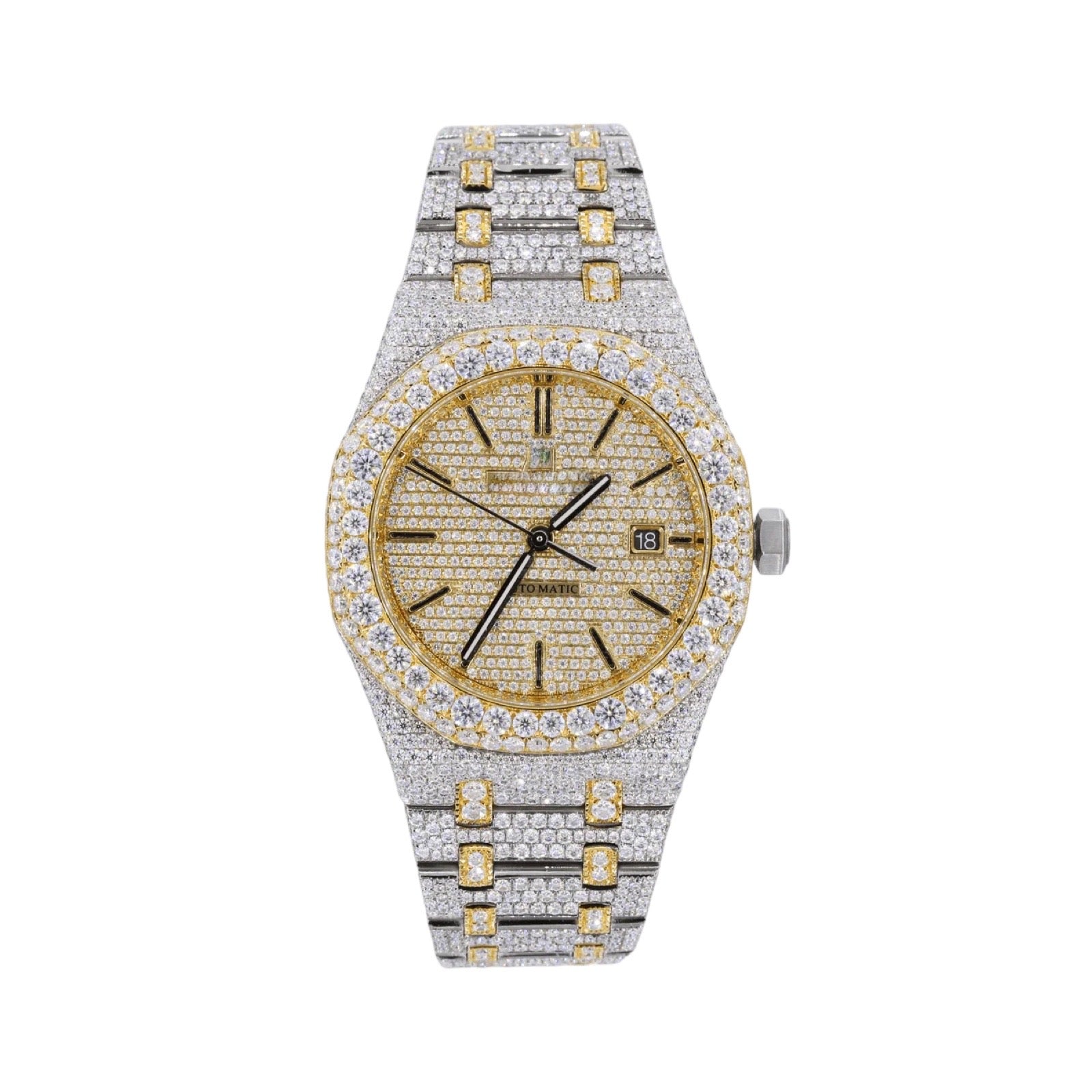 AP Two Tone Yellow Gold Moissanite Watch