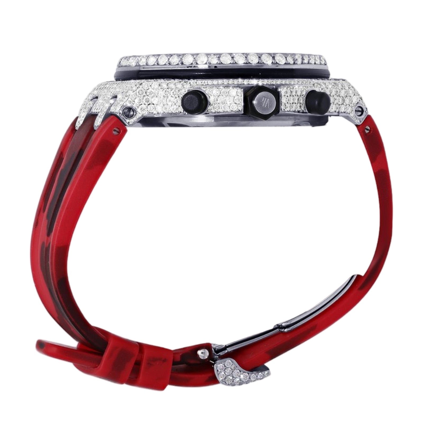 AP VVS Moissanite Watch Red Silicone Strap