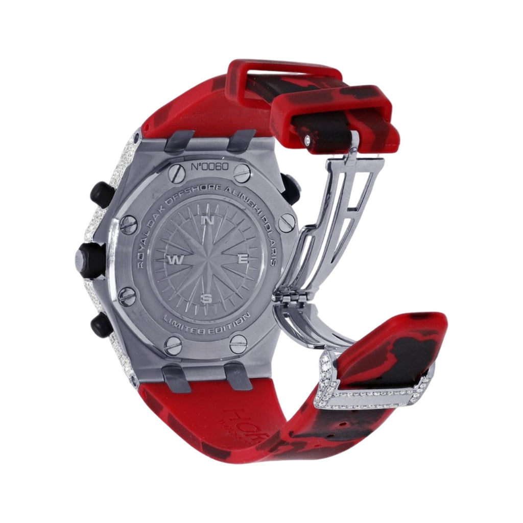 AP VVS Moissanite Watch Red Silicone Strap
