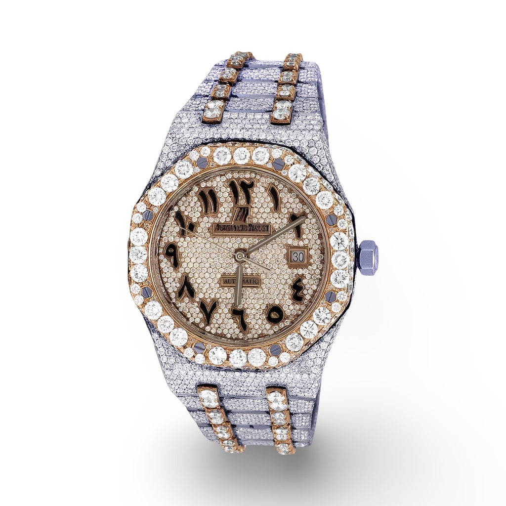 AP Two Tone Yellow Gold Moissanite Diamond Watch