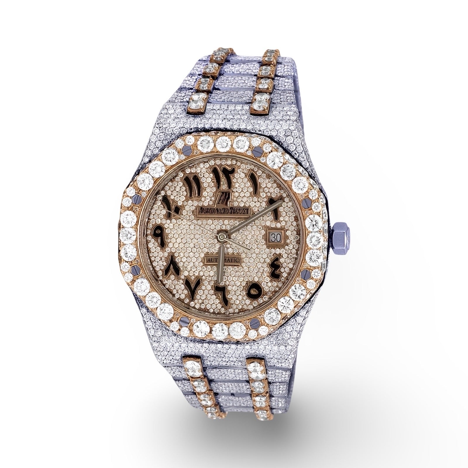 AP Two Tone Yellow Gold Moissanite Diamond Watch