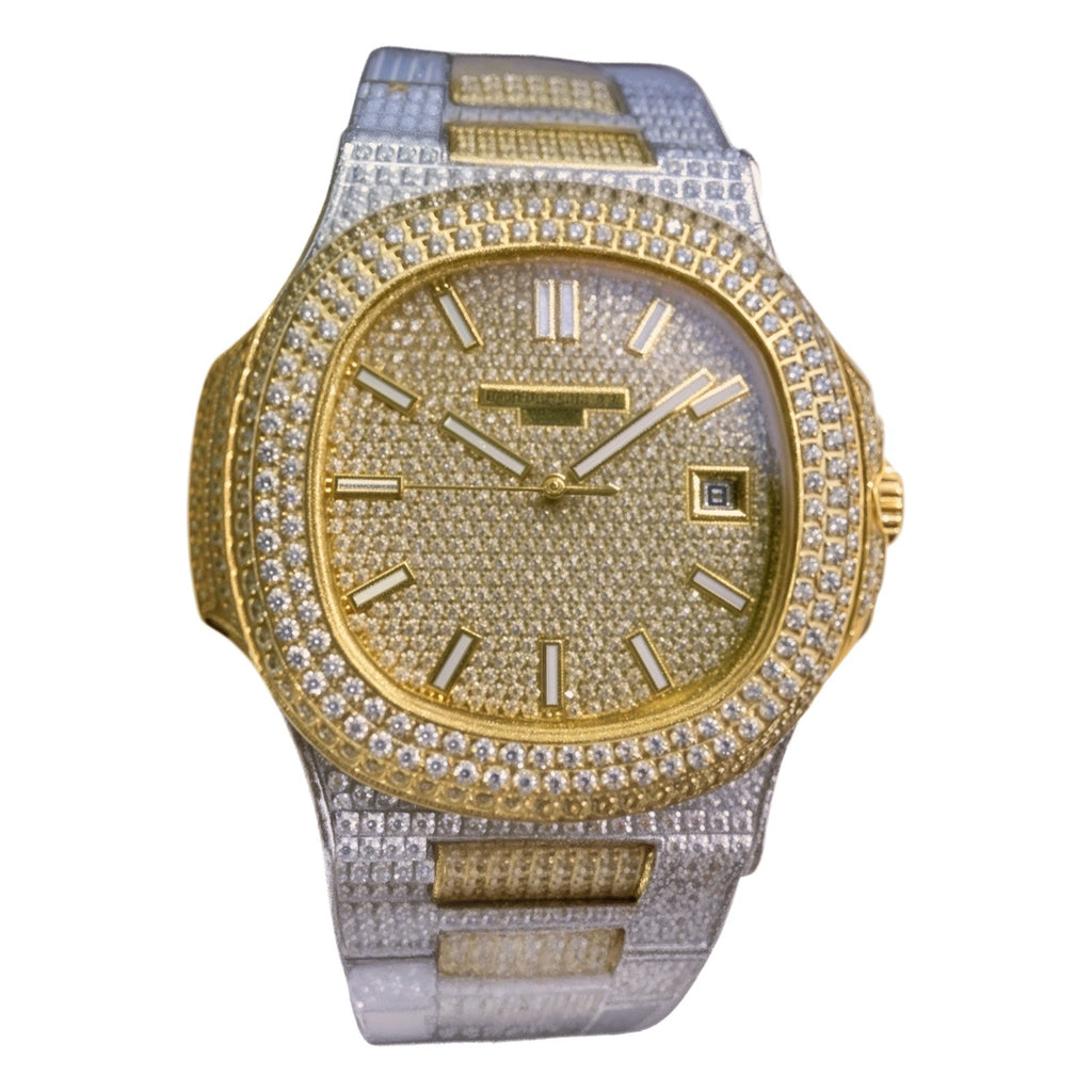 Two Tone Yellow Gold Moissanite Watch