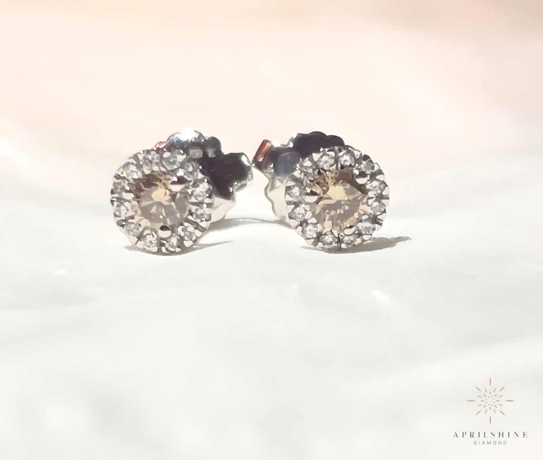 Halo Diamond Stud Earrings