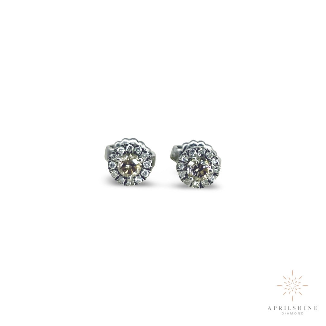 Halo Diamond Stud Earrings