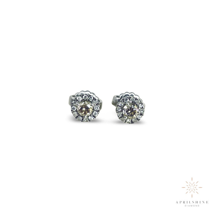 Halo Diamond Stud Earrings