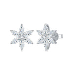 Marquis Diamond Flower Earrings 925 Silver Moissanite