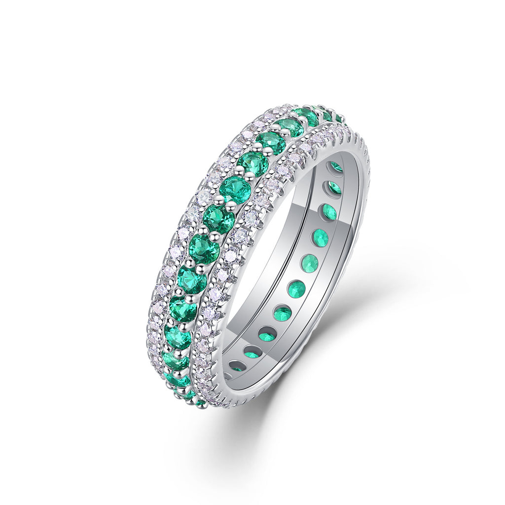 925 Synthetic Colored Gems Moissanite Ring