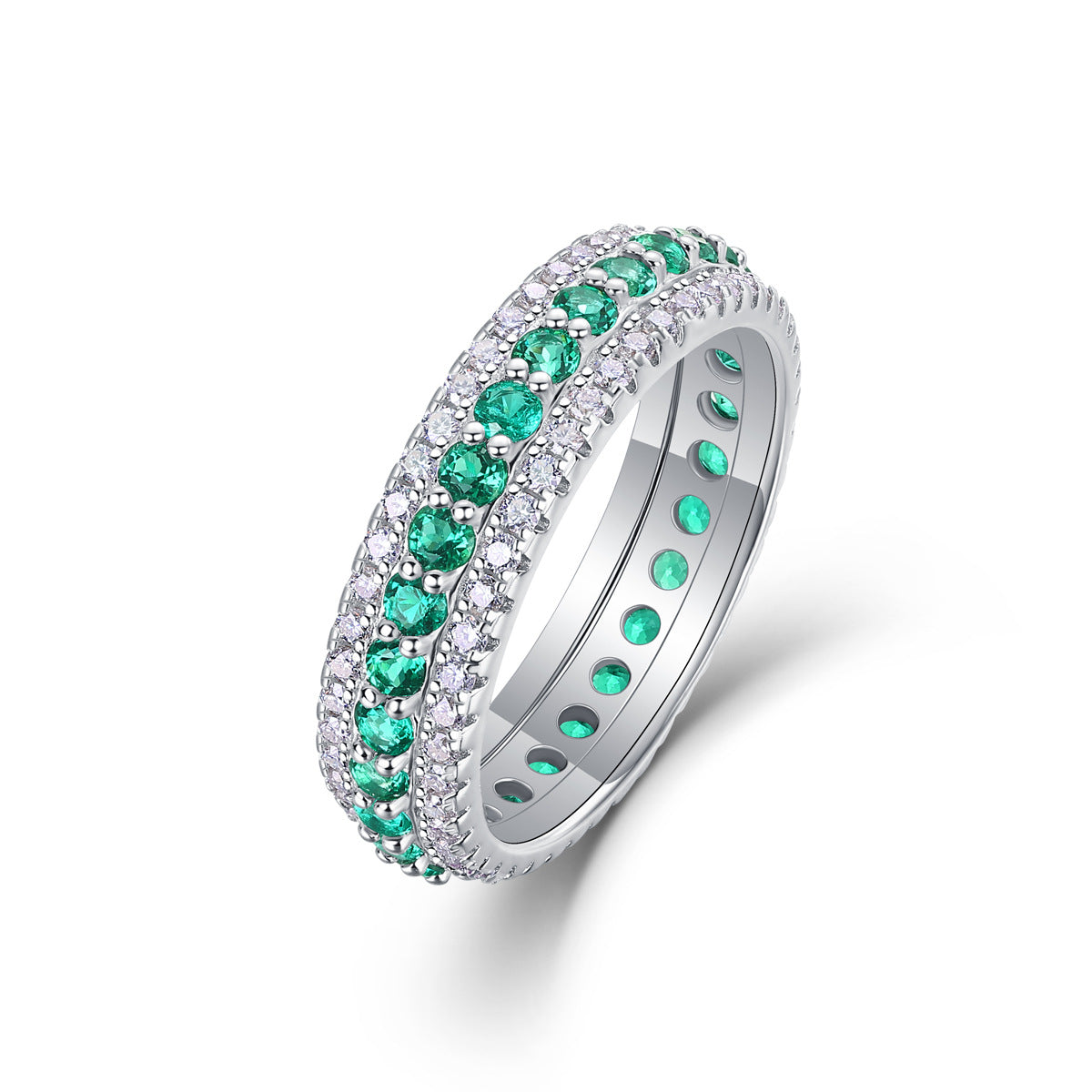 925 Synthetic Colored Gems Moissanite Ring