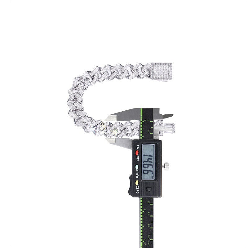 925 Silver Non-fading Moissanite Men's Bracelet