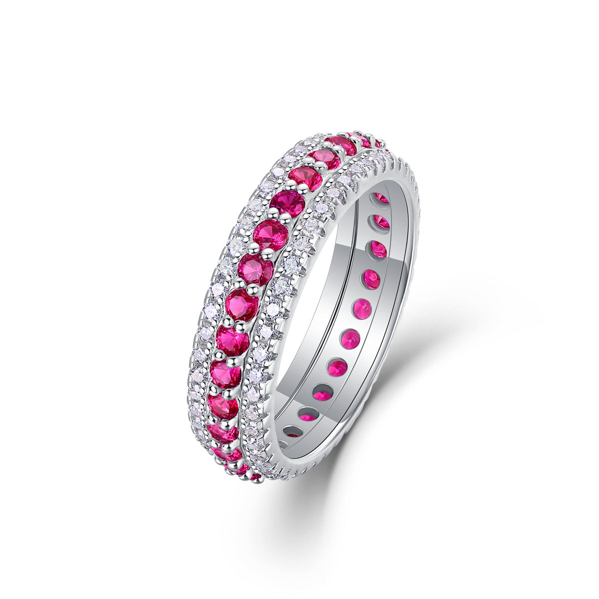 925 Synthetic Colored Gems Moissanite Ring