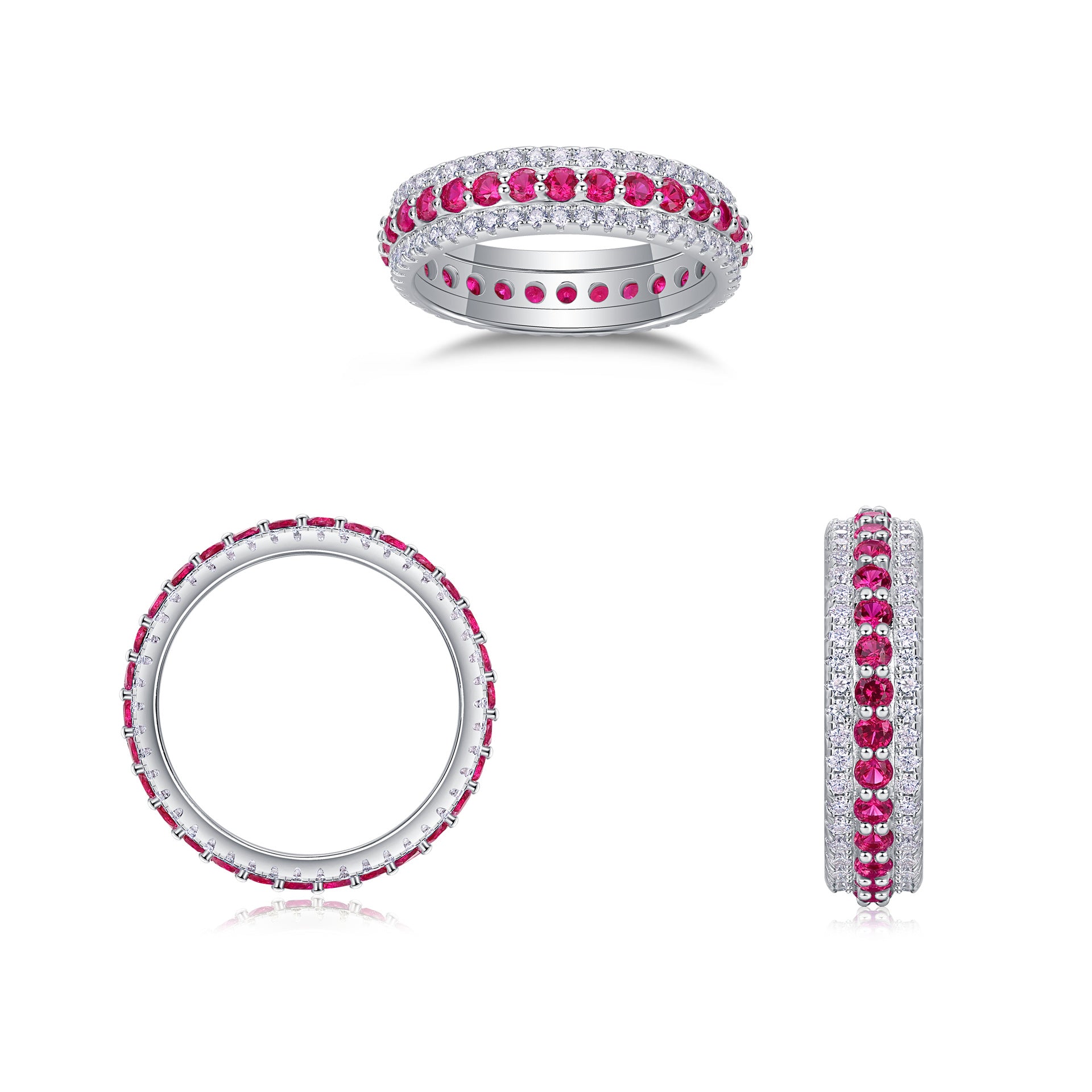 925 Synthetic Colored Gems Moissanite Ring