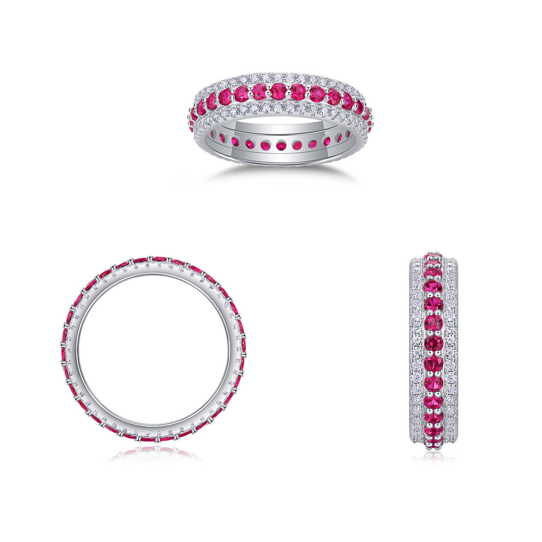 925 Synthetic Colored Gems Moissanite Ring