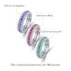 925 Synthetic Colored Gems Moissanite Ring