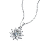 Floral Diamond Pendant 925 Silver Moissanite