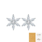 Marquis Diamond Flower Earrings 925 Silver Moissanite