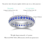 925 Synthetic Colored Gems Moissanite Ring