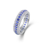 925 Synthetic Colored Gems Moissanite Ring