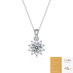 Floral Diamond Pendant 925 Silver Moissanite