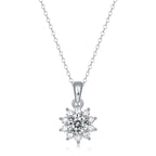 Floral Diamond Pendant 925 Silver Moissanite
