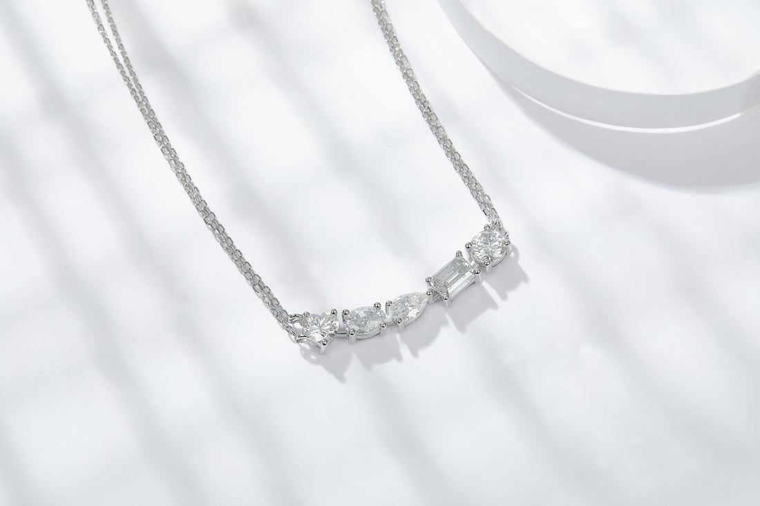 Galaxy Diamond Pendant Set With Moissanite S925 Sterling Silver And Platinum Plating