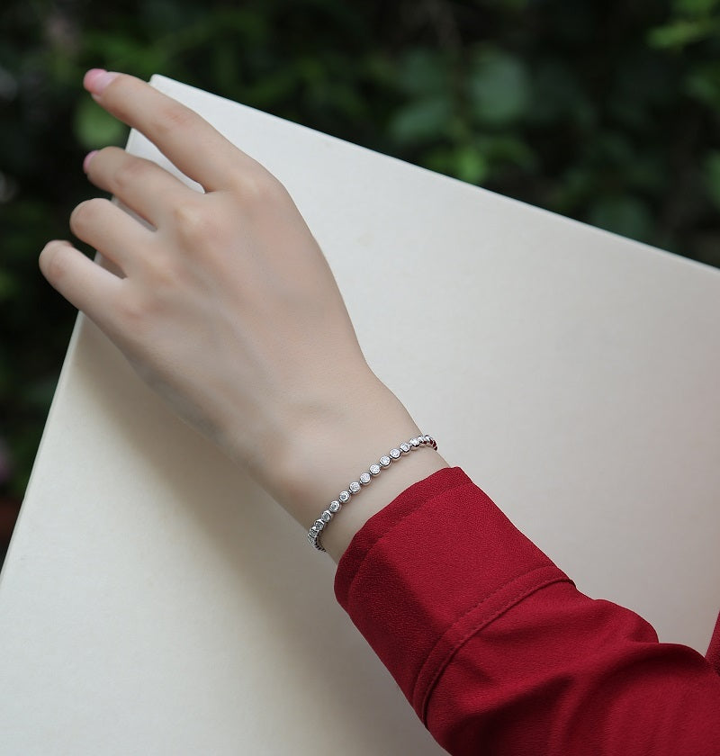 Round Brilliant Diamond Bracelet S925 Silver