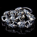 Double-sided Skull Bracelet Sterling Silver S925 Vintage  Silver Bracelet