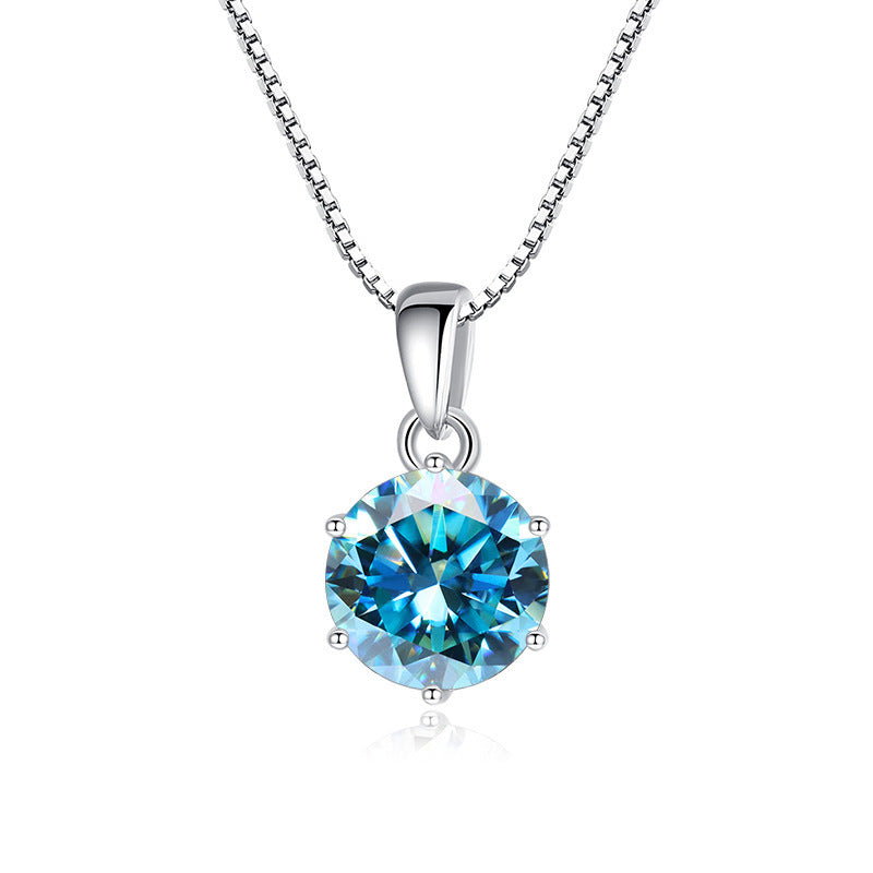 925 Silver Round Moissanite pendant