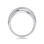 Brilliant Interweaving Diamond Ring Set With Moissanite S925 Sterling Silver And Platinum-plated