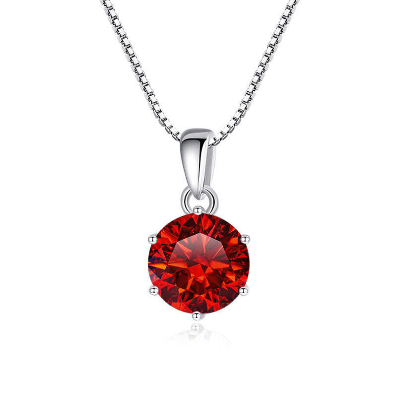 925 Silver Round Moissanite pendant