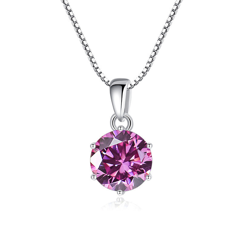 925 Silver Round Moissanite pendant