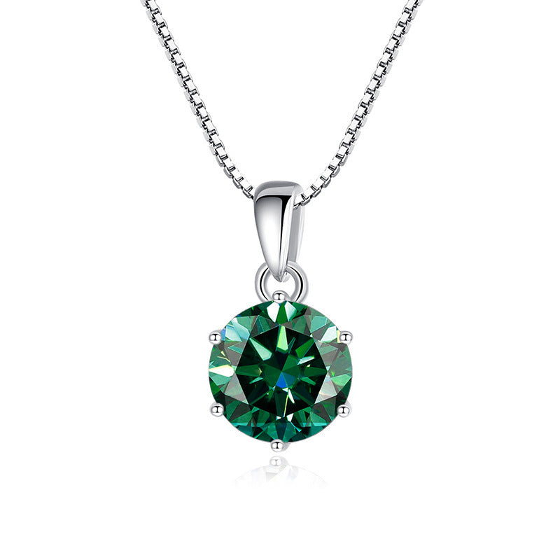 925 Silver Round Moissanite pendant