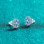 Blue Diamond VVS Moissanite S925 Silver Platinum Plated