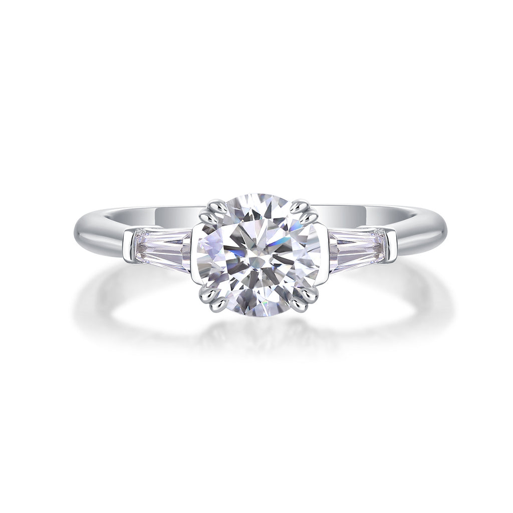 Diamond Wedding Ring Classic Set With Moissanite Silver Ring