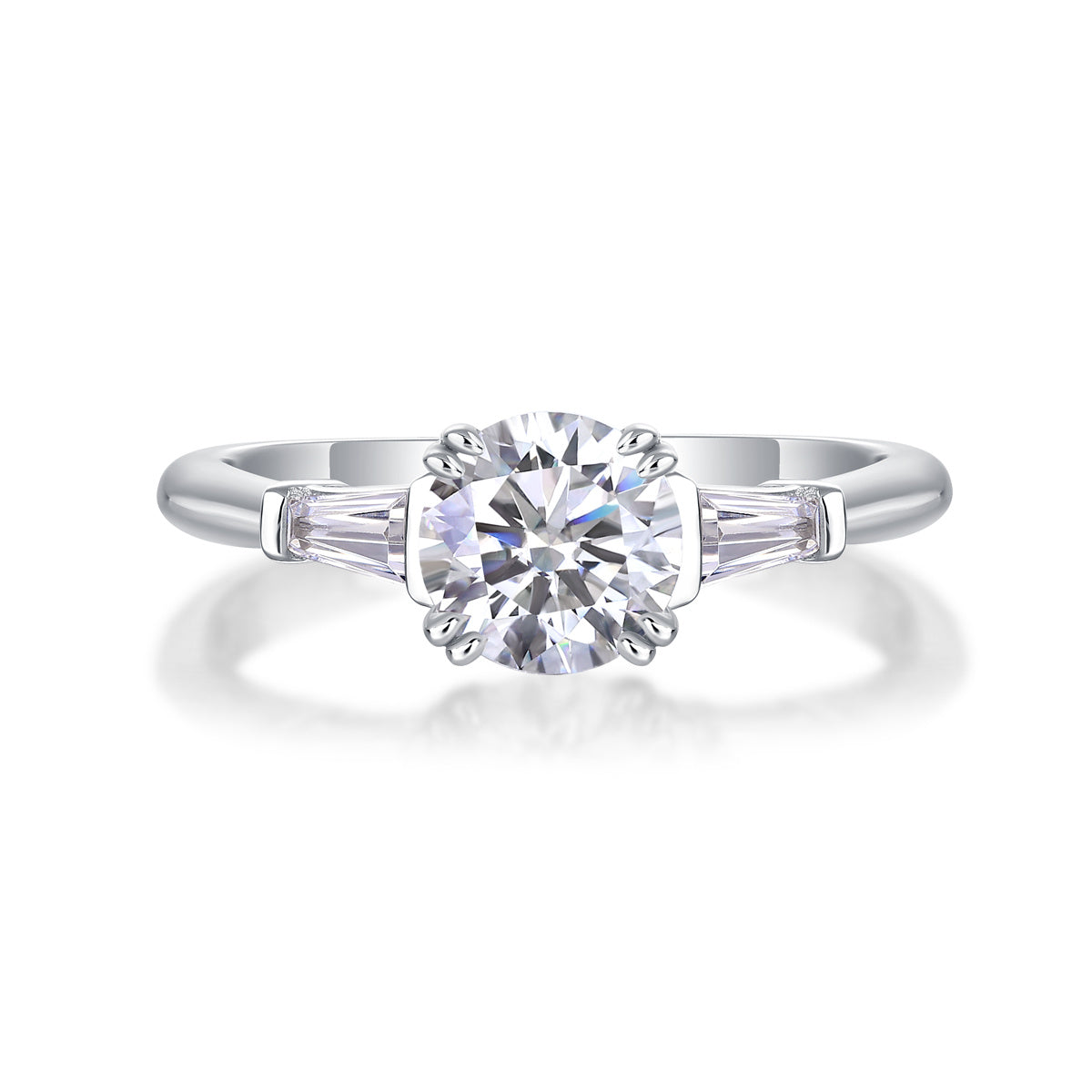 Diamond Wedding Ring Classic Set With Moissanite Silver Ring