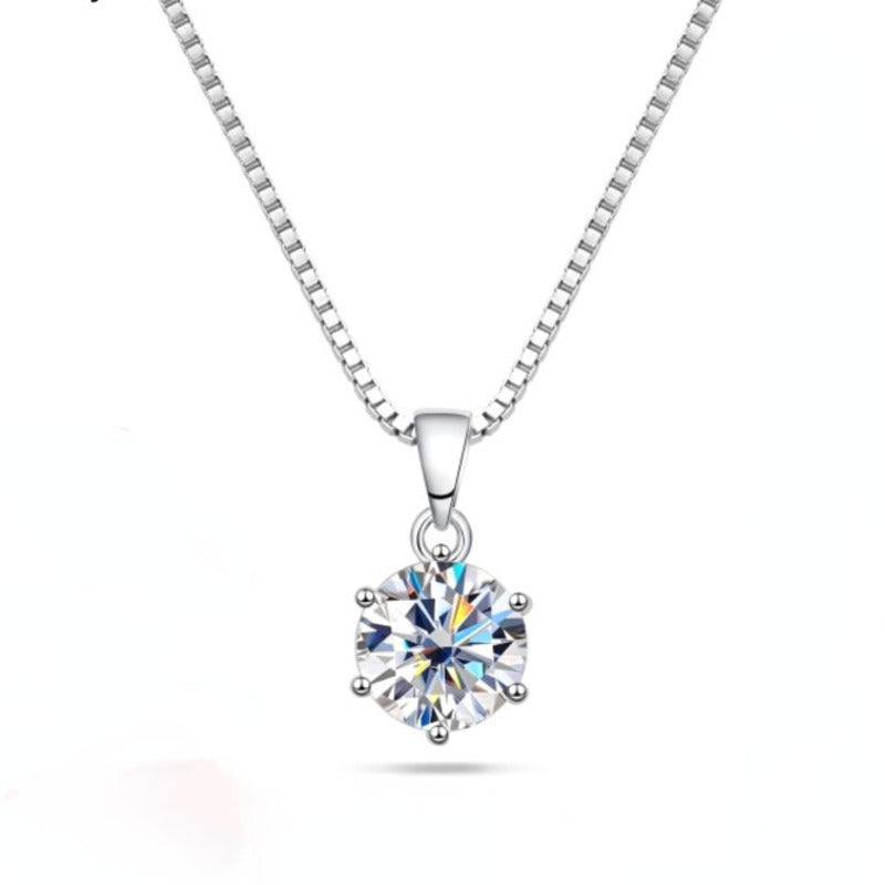 925 Silver Round Moissanite pendant