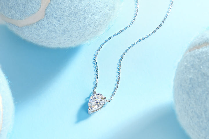 Pearl Cut VVS Moissanite - Fashionable Jewelry Pendant Set With Moissanite S925 Sterling Silver And Platinum-plated Diamond, Moissanite Silver Jewelry