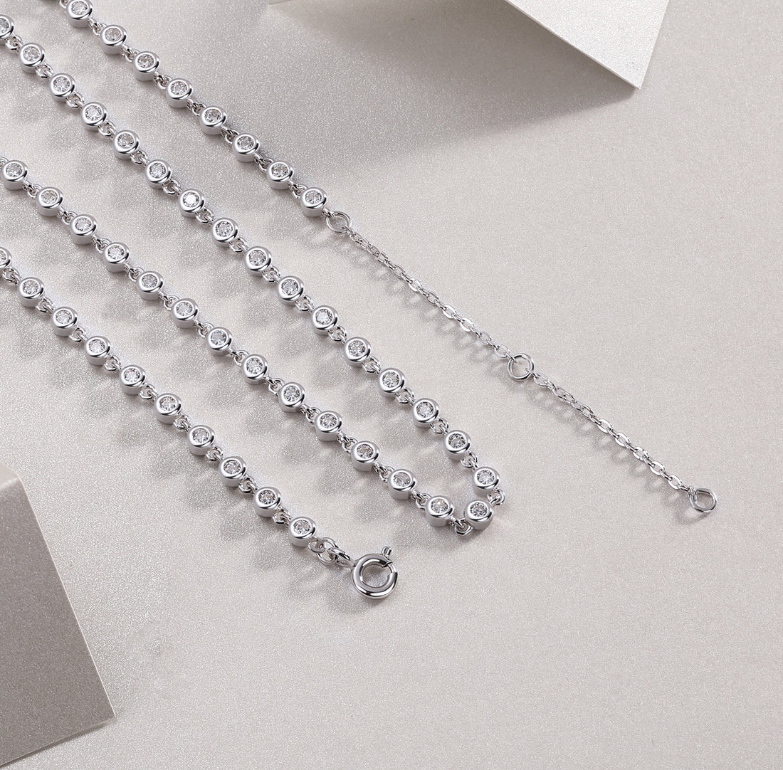 Round Diamond Necklace S925 Silver