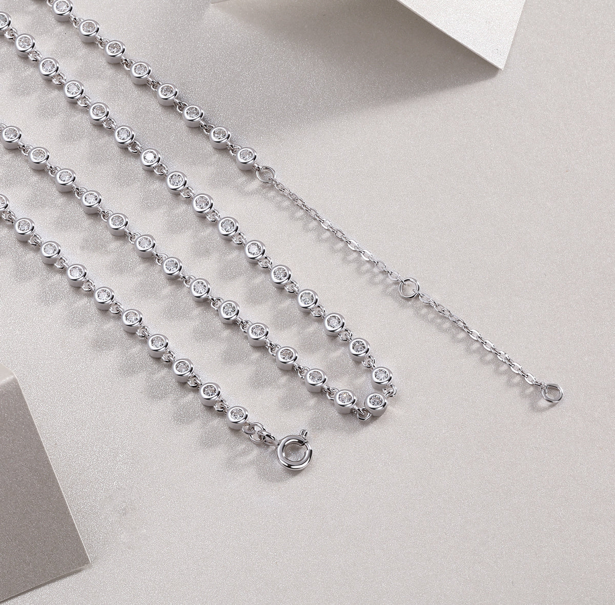 Round Diamond Necklace S925 Silver