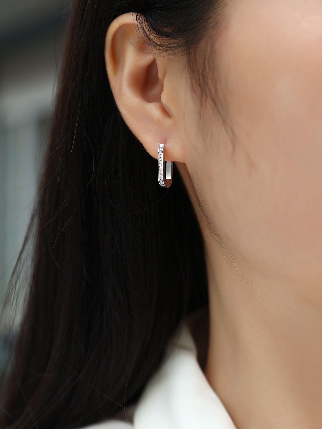 Moissanite S925 Sterling Silver And Platinum-plated Stud Earrings