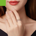 S925 Sterling Silver Three-circle Stacking Moissanite Ring