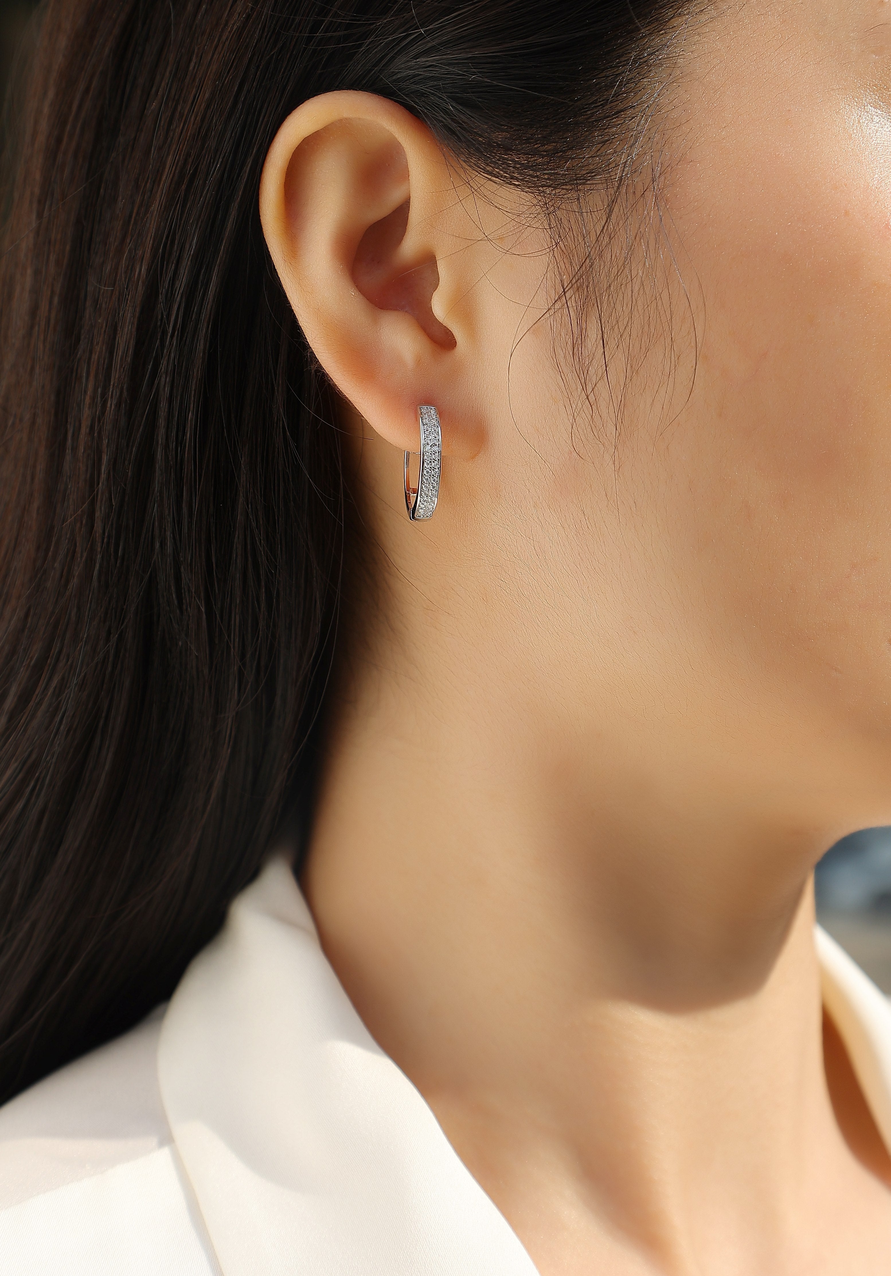 Moissanite S925 Sterling Silver Earrings With Platinum-plated Stud Earrings