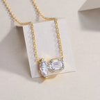 Marquis Radiant Cut VVS Moissanite pendant Set 925 Silver Gold Plated