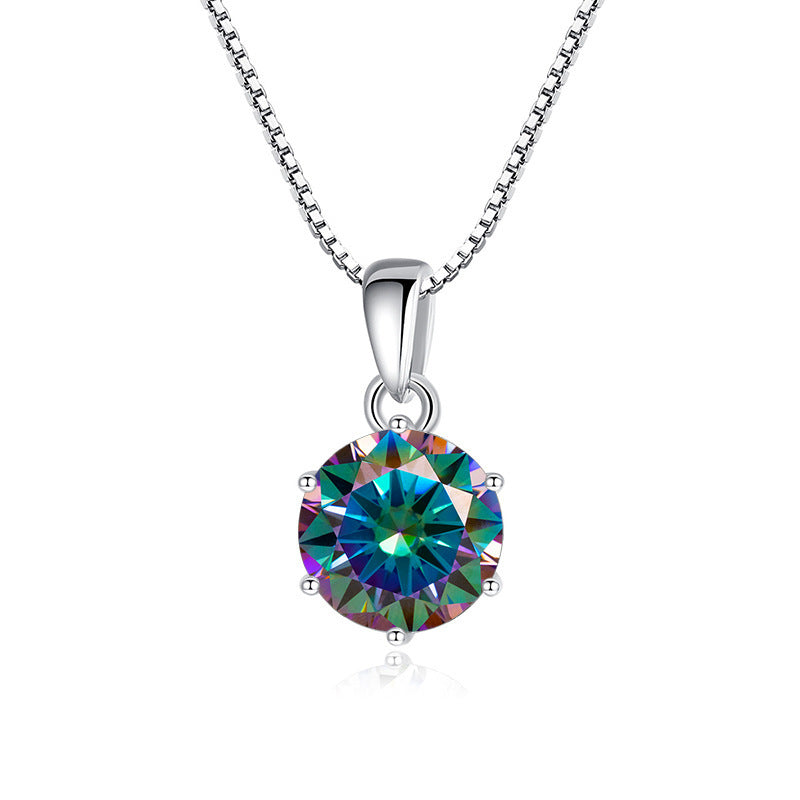 925 Silver Round Moissanite pendant