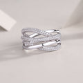 Brilliant Interweaving Diamond Ring Set With Moissanite S925 Sterling Silver And Platinum-plated