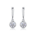 Solitaire Stud Earrings Set With Moissanite S925 Sterling Silver Platinum Plated