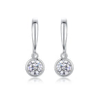 Solitaire Stud Earrings Set With Moissanite S925 Sterling Silver Platinum Plated