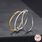 S925 Sterling Silver Three-circle Stacking Moissanite Ring