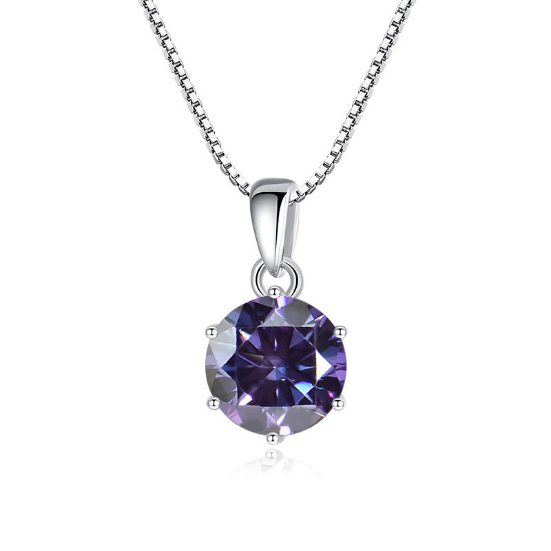 925 Silver Round Moissanite pendant