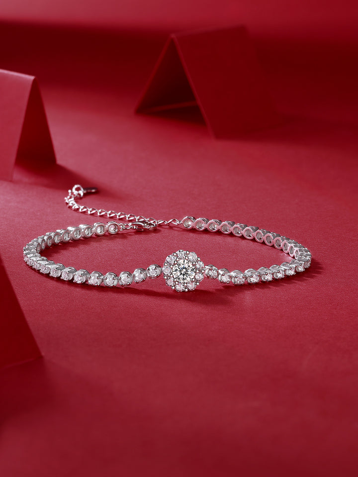Moissanite 925 Silver Bracelet